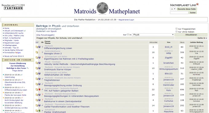 Screenshot matheplanet.com